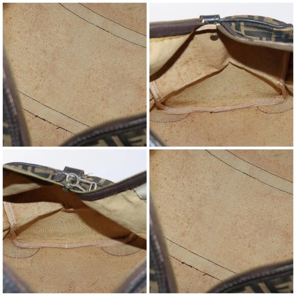 FENDI Zucca Canvas Boston Bag Black Brown Auth 141265 - Picture 15 of 16